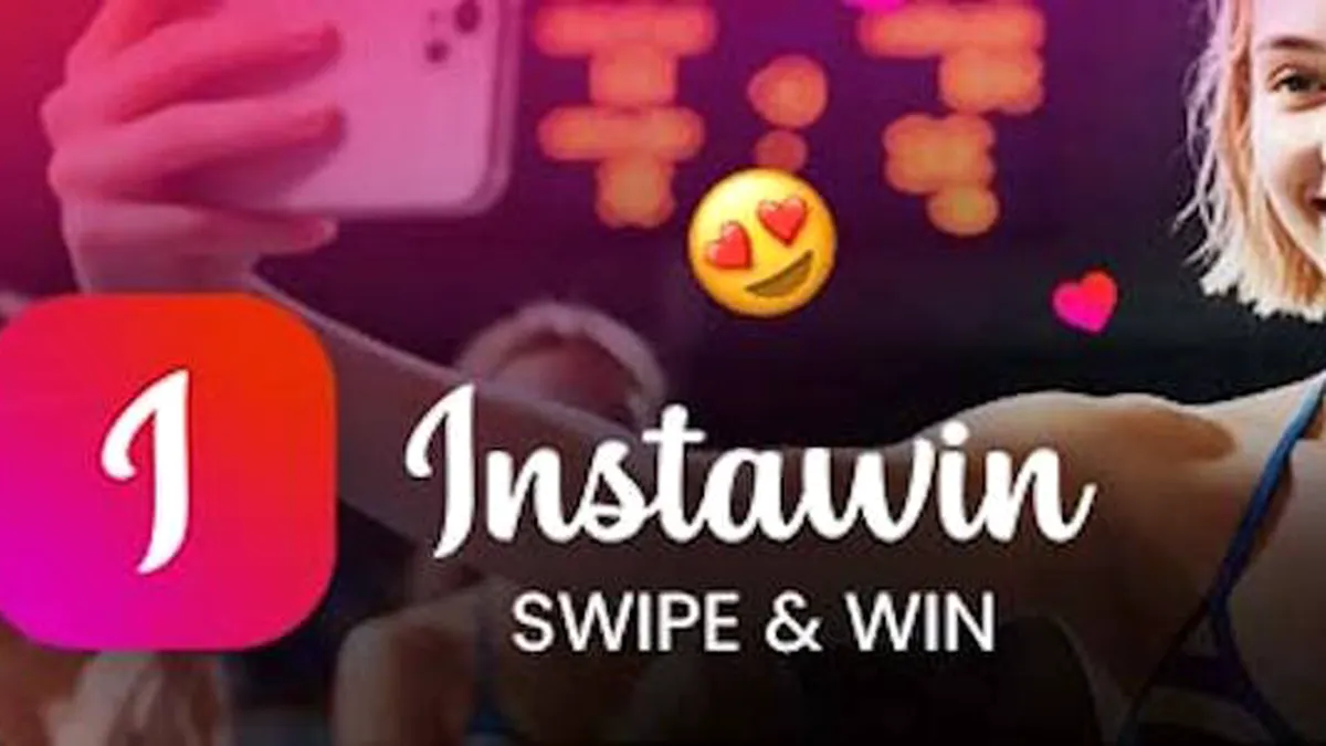 Isang visual na representasyon ng Instawin interface na may swipe-based mechanics.