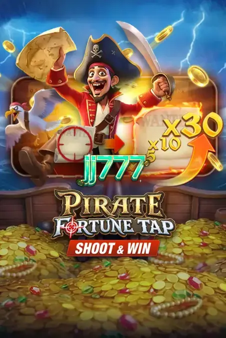 Isang screenshot ng Pirate Fortune Tap na nagpapakita ng barkong pirata at shooting mechanics.